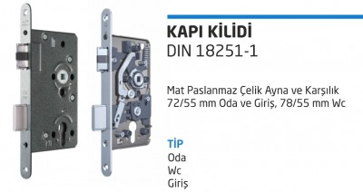Kapı Kilidi DIN 18251-1
